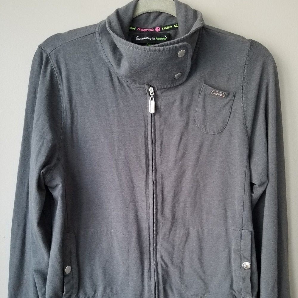 Yoga Zip up sweatshirt soft cotton Leave Nothing But Footprints XL